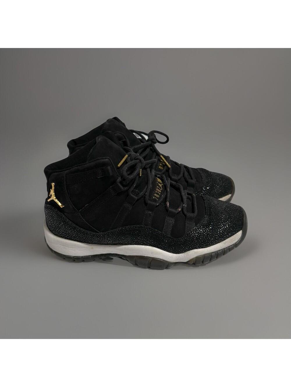 Nike Air Jordan 11 Retro Prem Heiress Size 5.5Y  Wmns 7 Black 852625-030 Gold